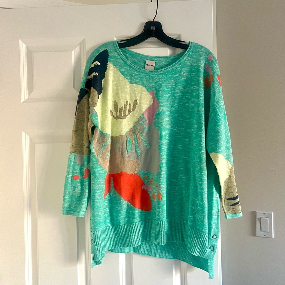 NIC+ZOE Green Multi Sweaters